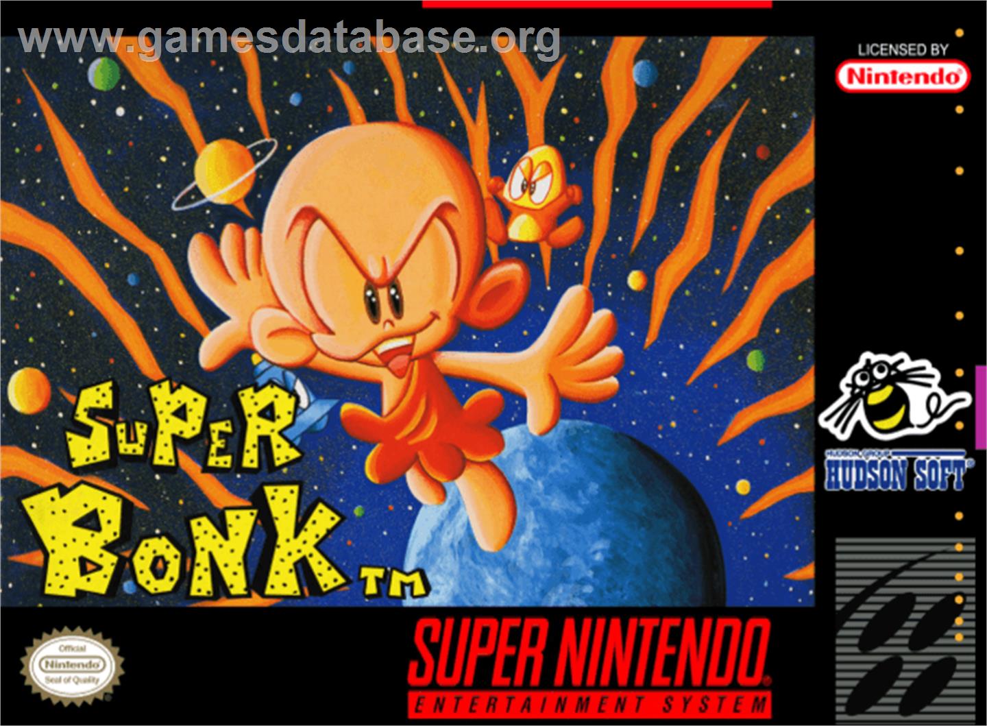 Super Bonk - Nintendo SNES - Artwork - Box
