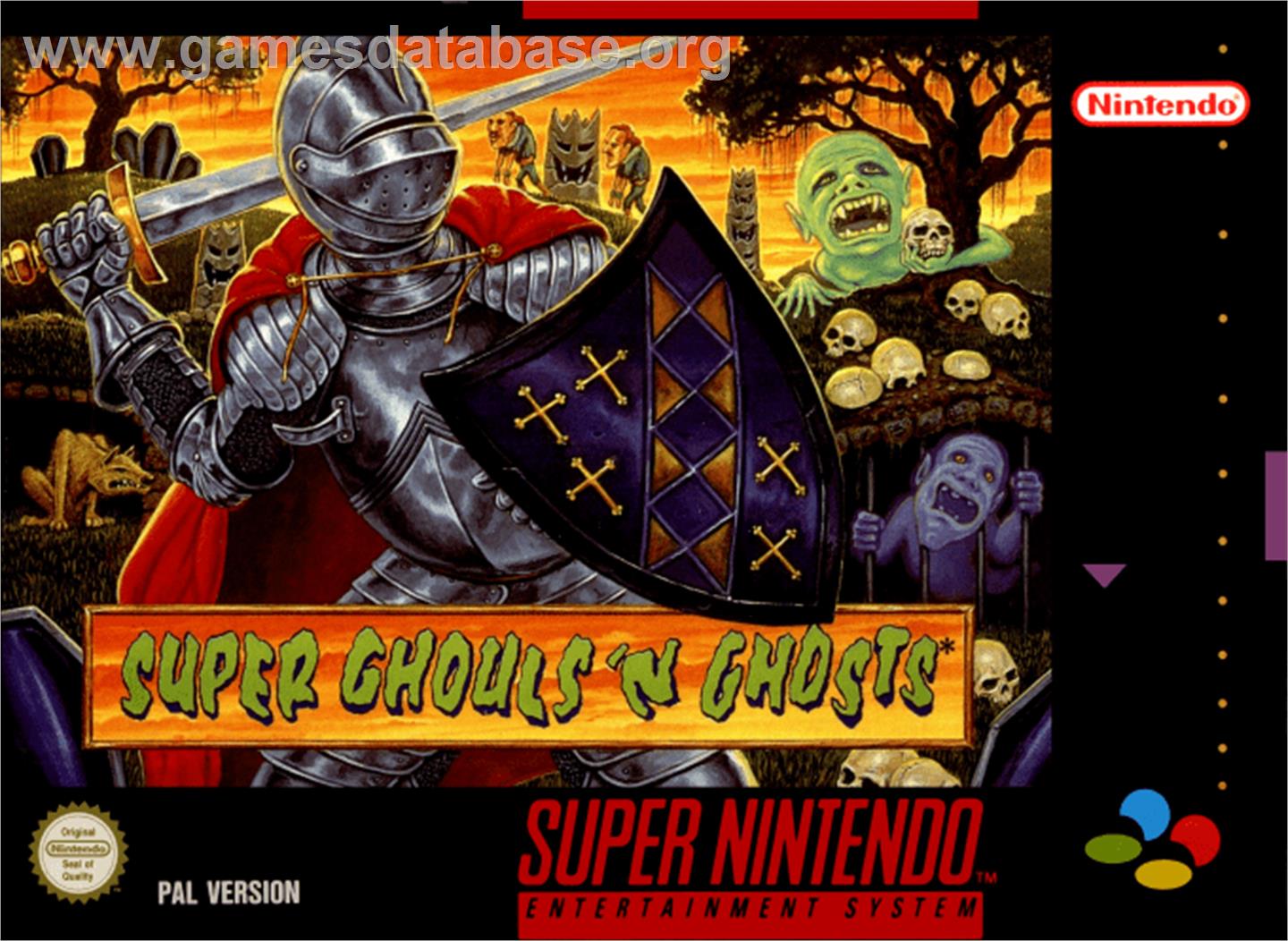 Super Ghouls 'N Ghosts - Nintendo SNES - Artwork - Box