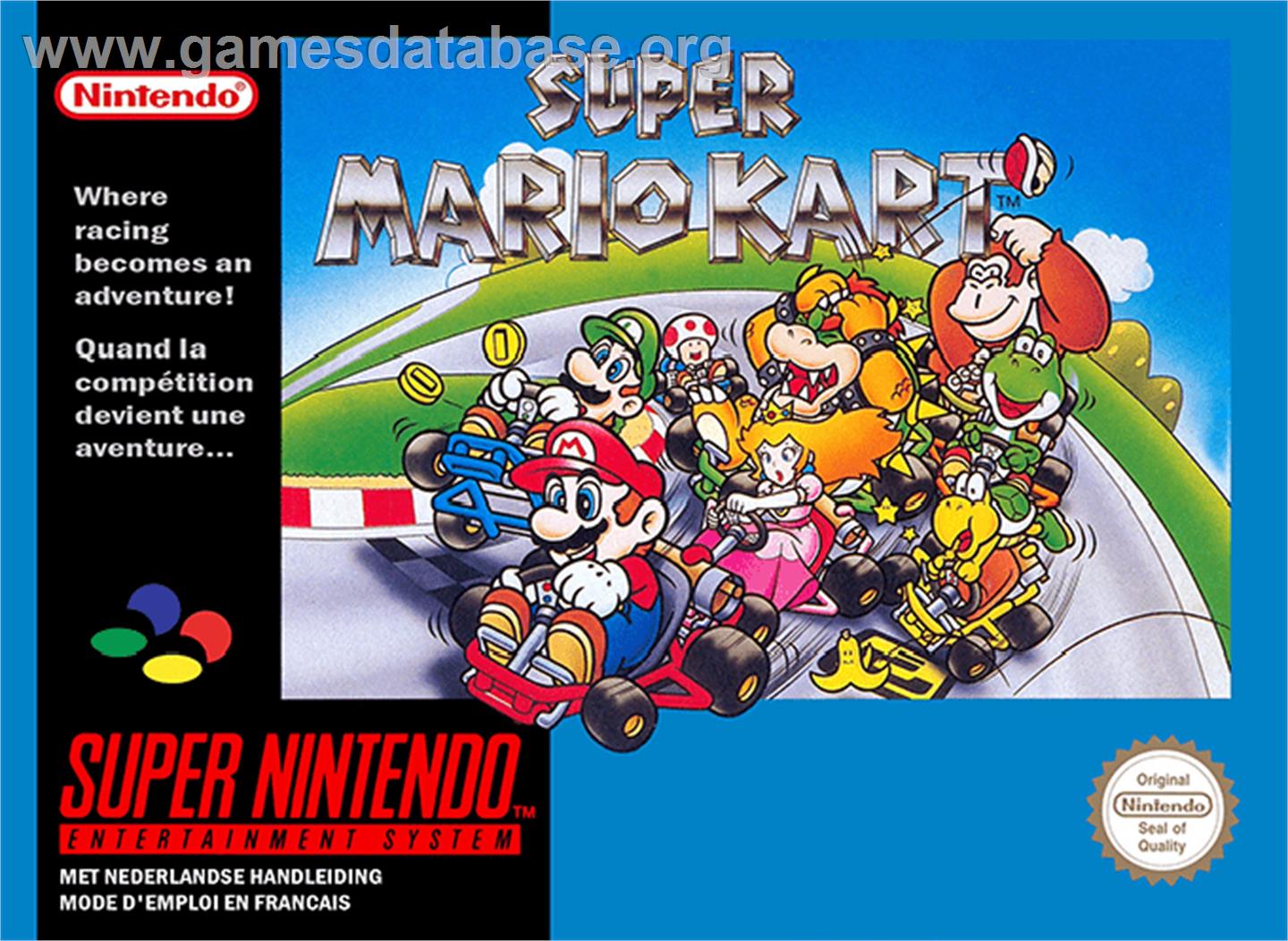 Super Mario Kart - Nintendo SNES - Artwork - Box