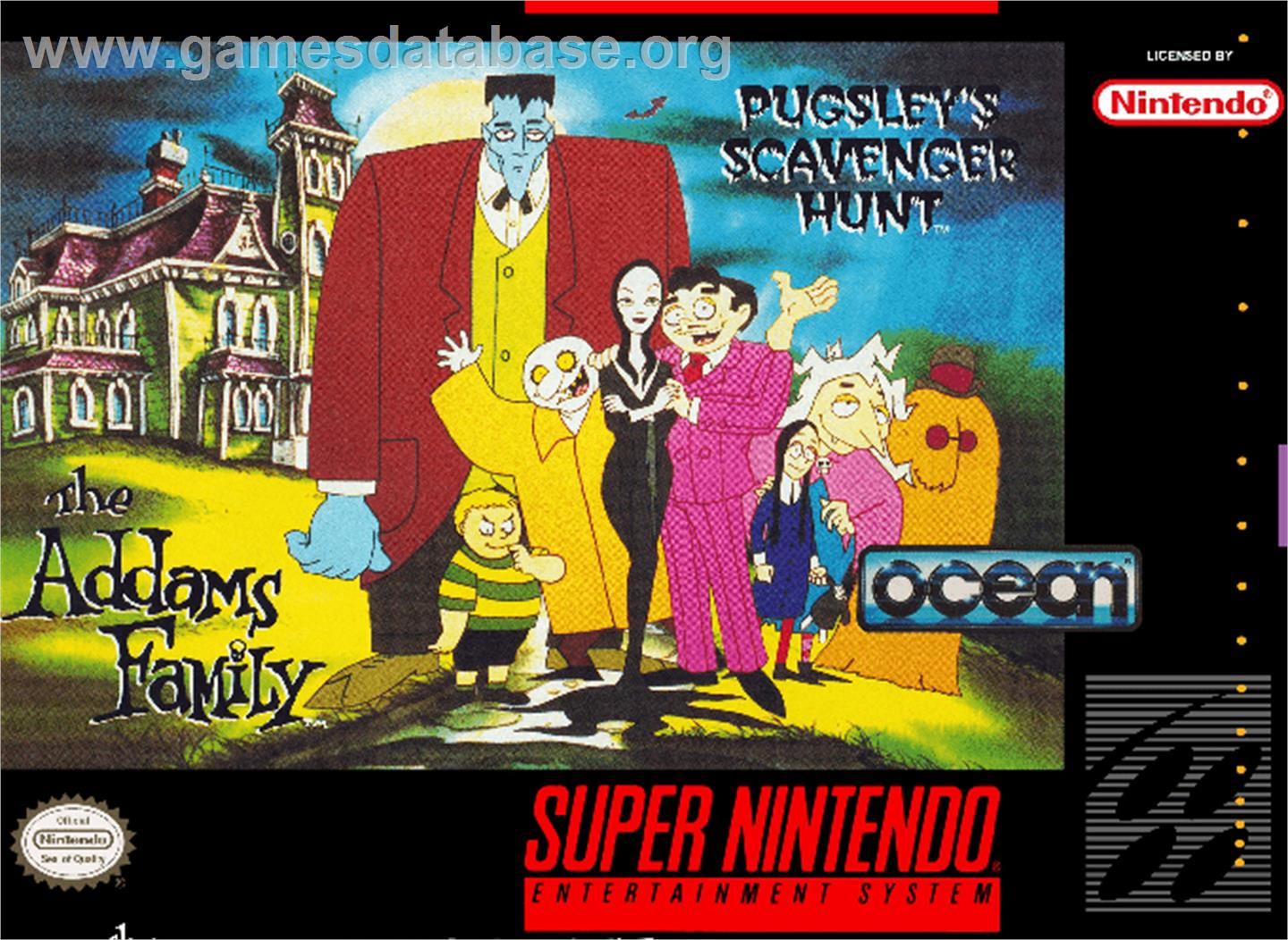 The Addams Family: Pugsley's Scavenger Hunt - Nintendo SNES - Artwork - Box