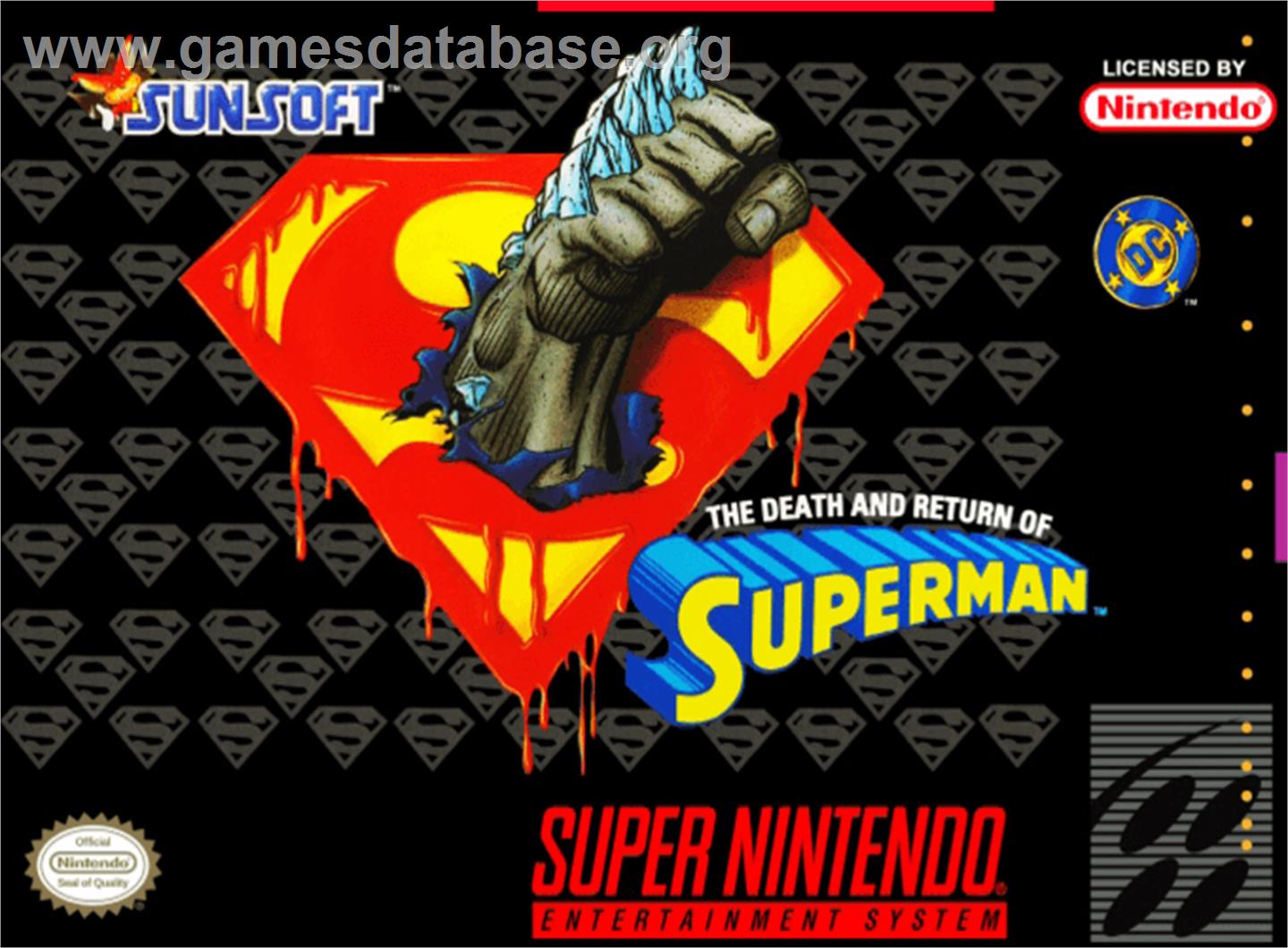 The Death and Return of Superman - Nintendo SNES - Artwork - Box