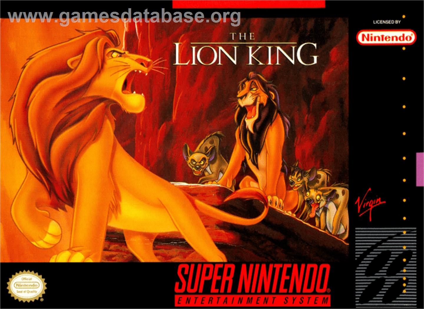 The Lion King - Nintendo SNES - Artwork - Box