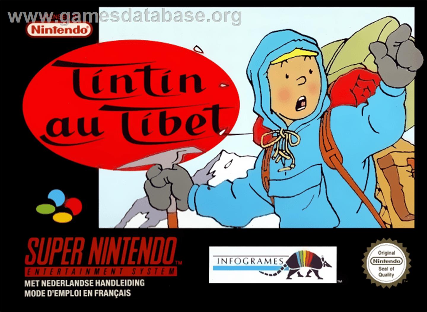Tintin in Tibet - Nintendo SNES - Artwork - Box