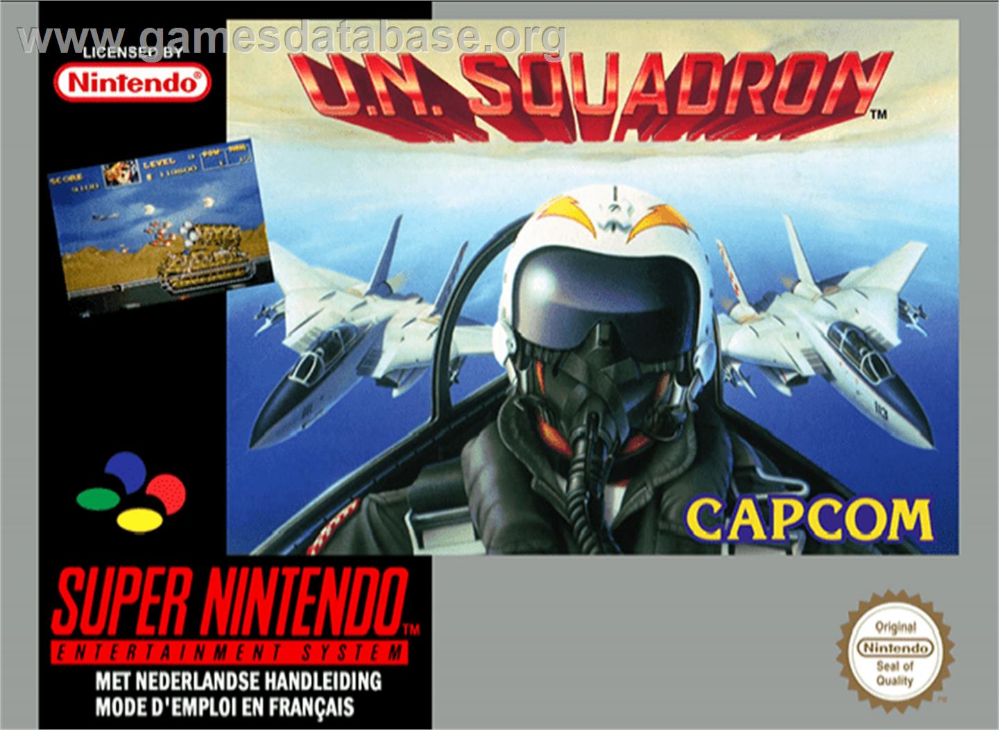 U.N. Squadron - Nintendo SNES - Artwork - Box