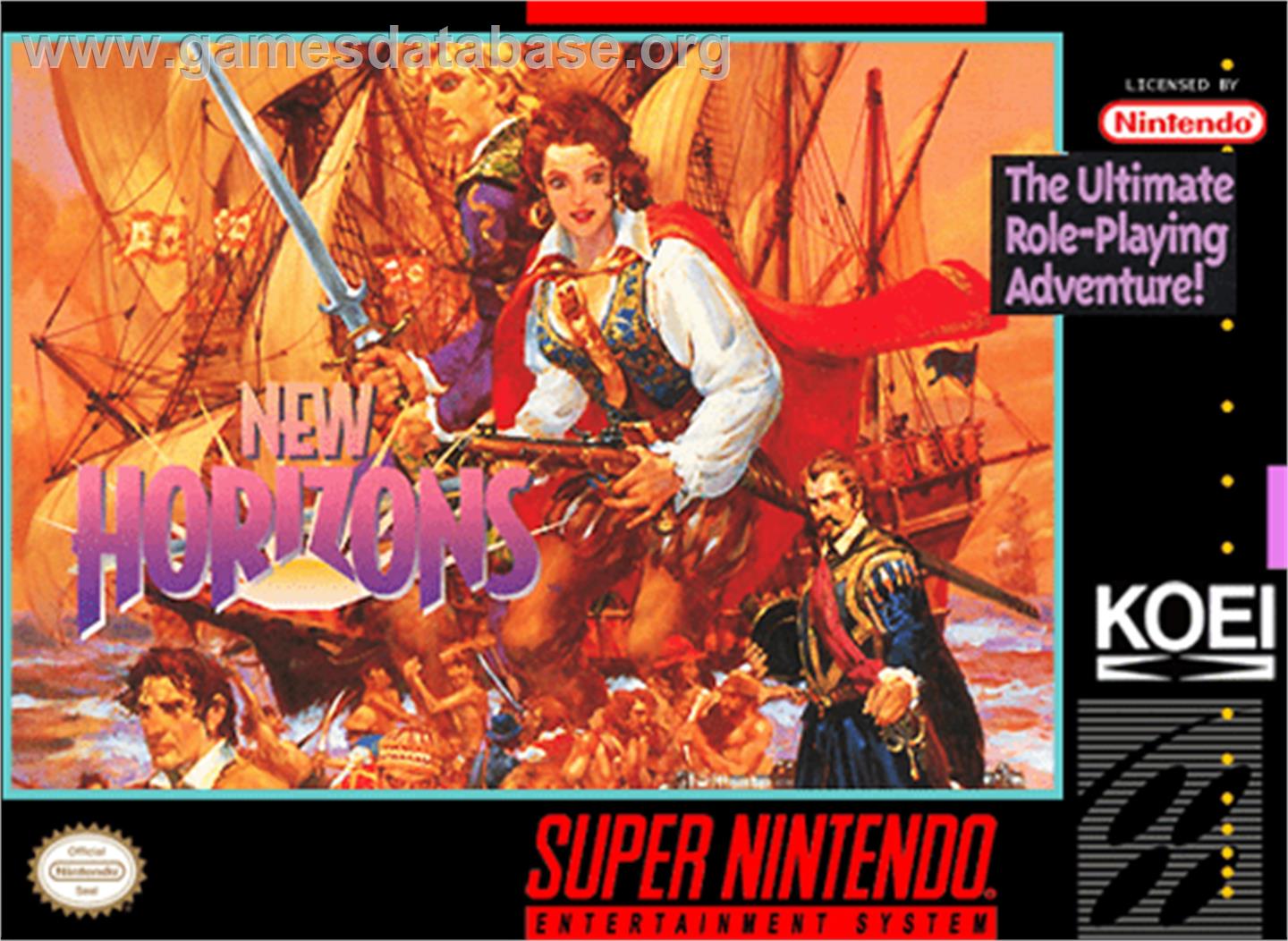 Uncharted Waters 2: New Horizons - Nintendo SNES - Artwork - Box
