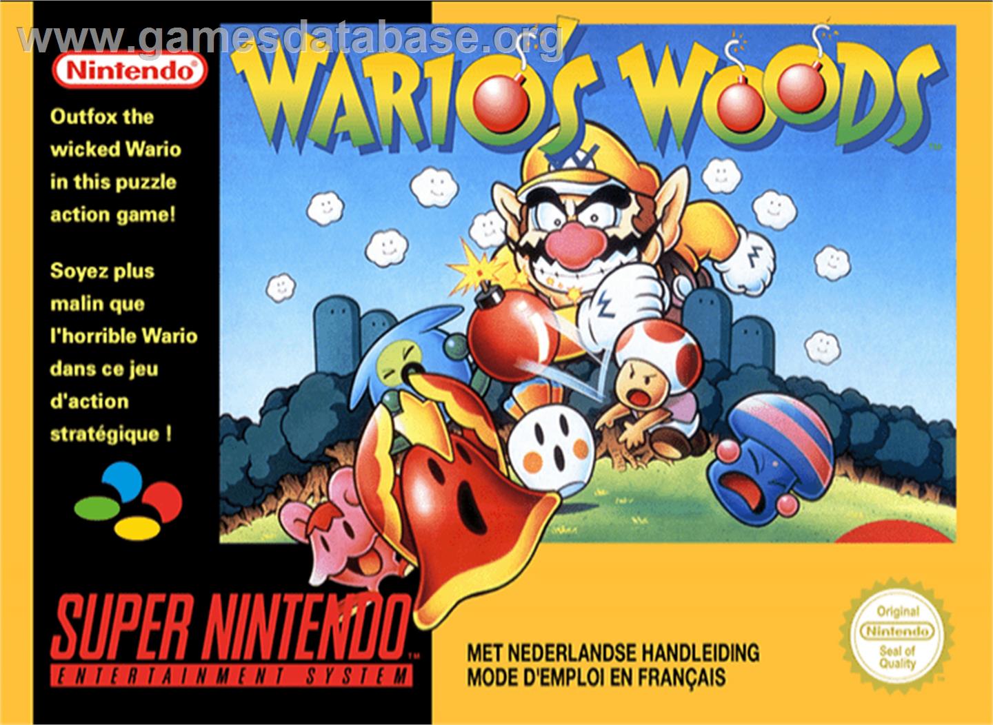 Wario's Woods - Nintendo SNES - Artwork - Box