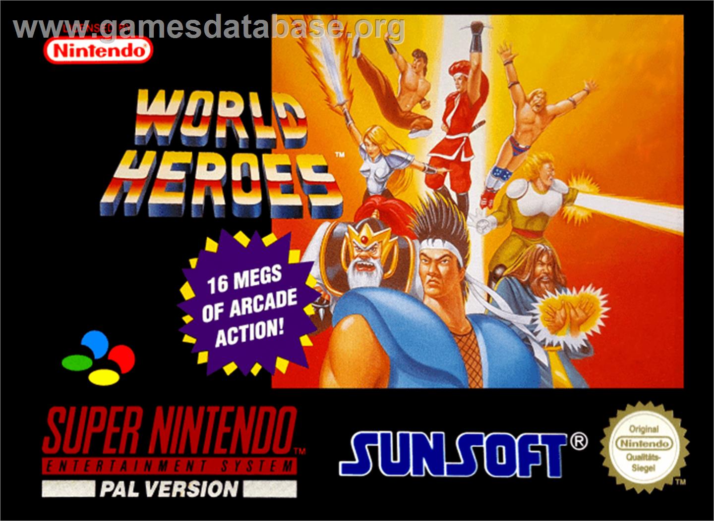 World Heroes - Nintendo SNES - Artwork - Box
