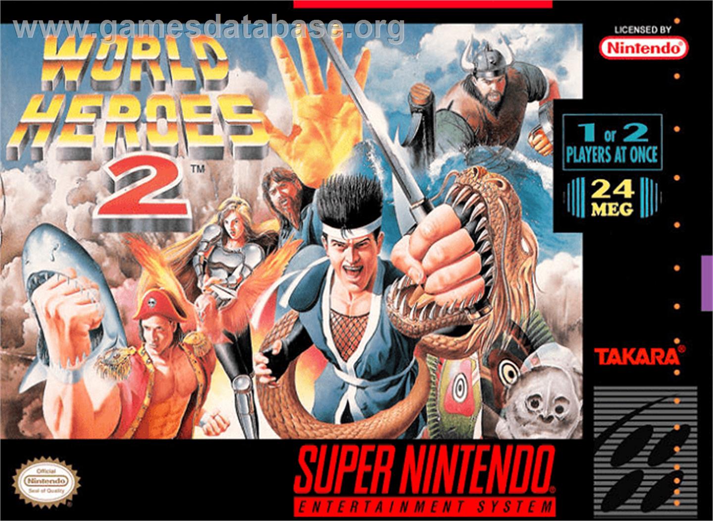 World Heroes 2 - Nintendo SNES - Artwork - Box