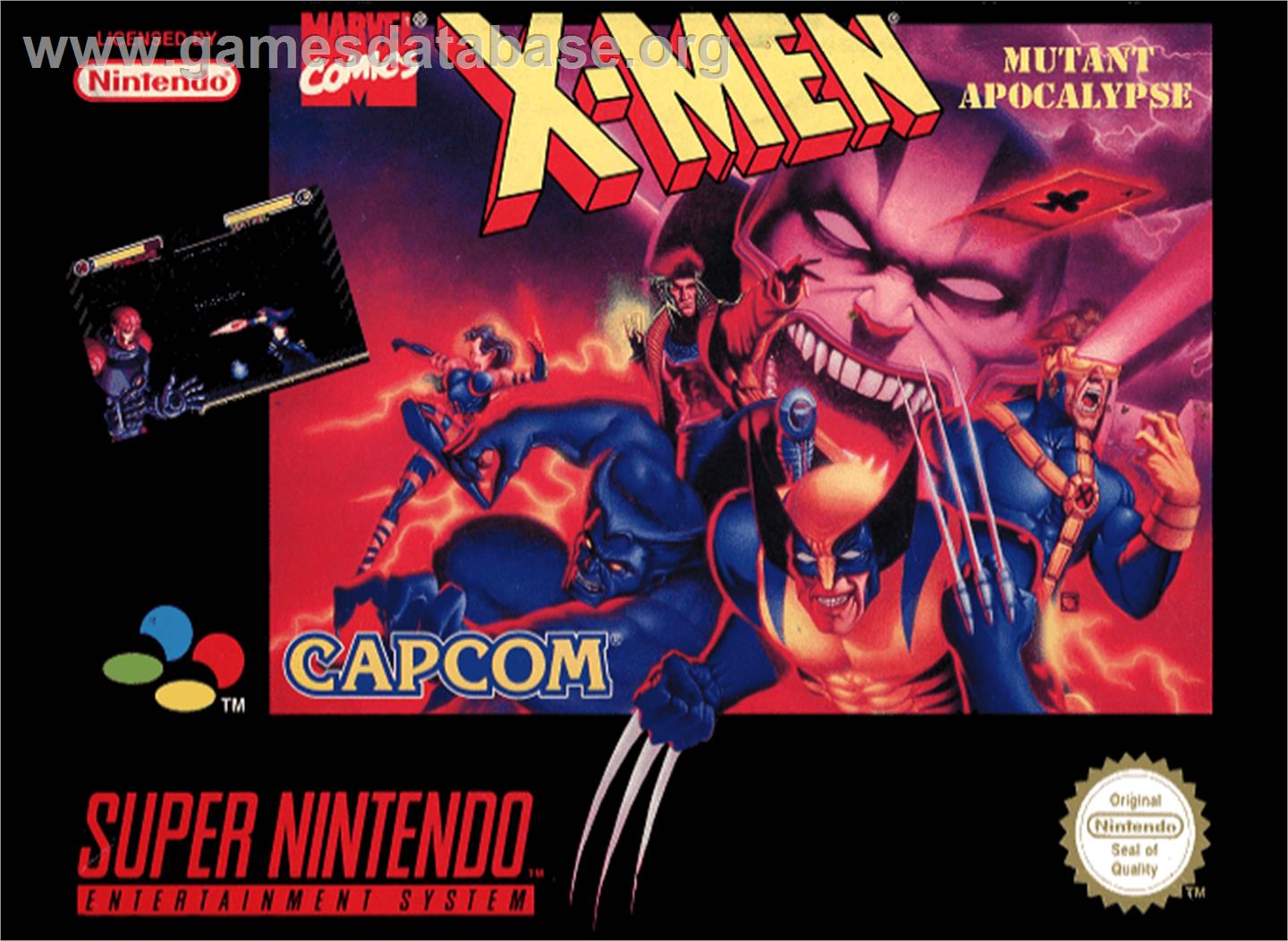 X-Men: Mutant Apocalypse - Nintendo SNES - Artwork - Box