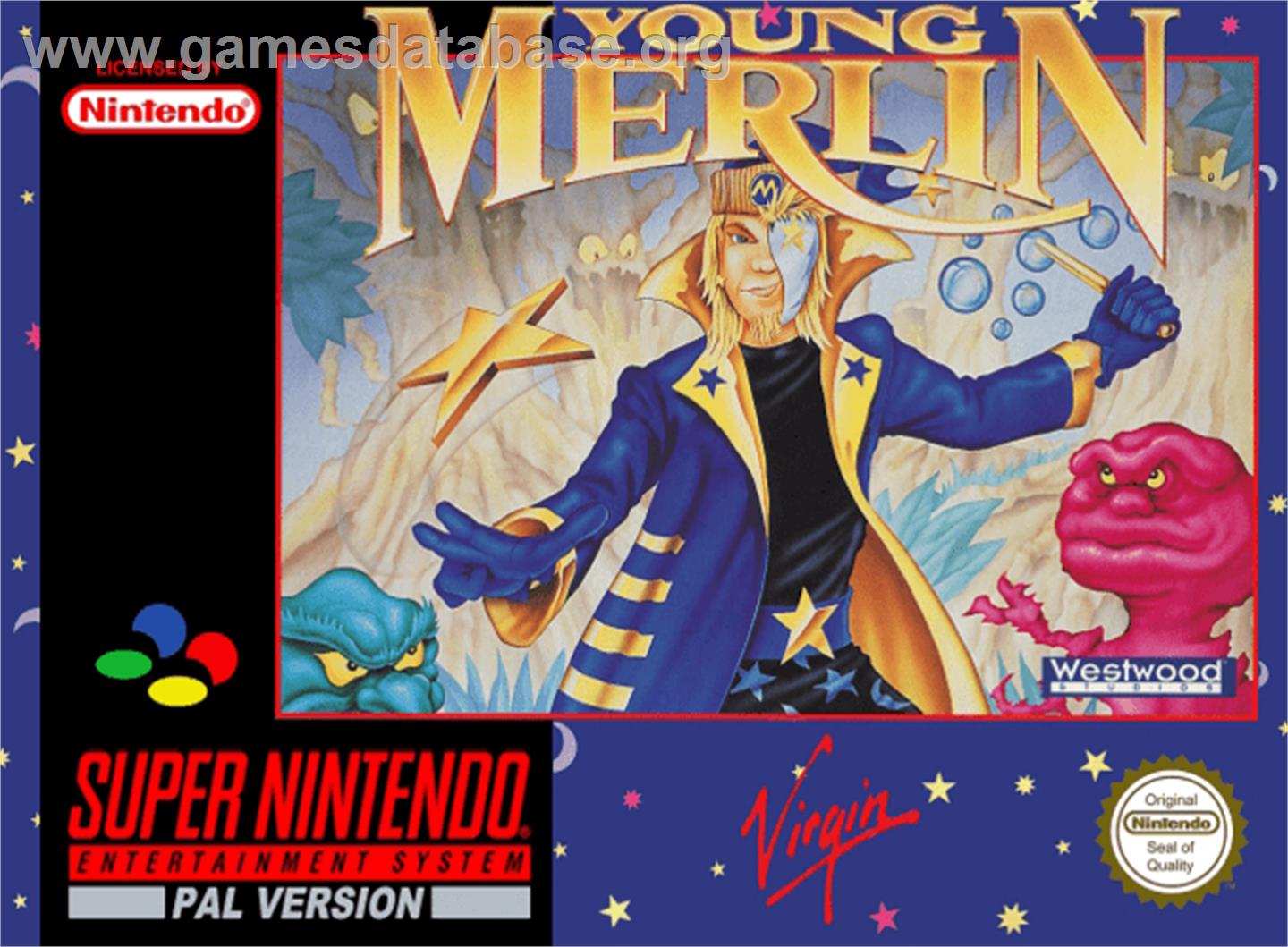 Young Merlin - Nintendo SNES - Artwork - Box