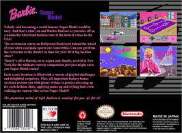 Box back cover for Barbie Super Model on the Nintendo SNES.