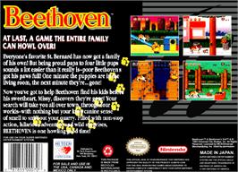 Box back cover for Beethoven's 2nd: The Ultimate Canine Caper! on the Nintendo SNES.