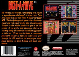 Box back cover for Bust-A-Move on the Nintendo SNES.