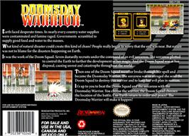 Box back cover for Doomsday Warrior on the Nintendo SNES.