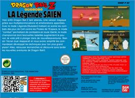 Box back cover for Dragon Slayer: The Legend of Heroes on the Nintendo SNES.