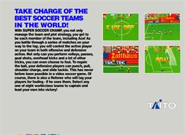 Box back cover for European Football Champ on the Nintendo SNES.