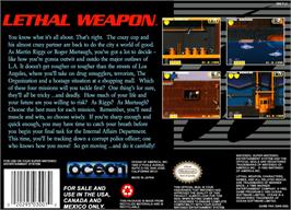 Box back cover for Lethal Weapon on the Nintendo SNES.