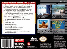 Box back cover for Mario is Missing! on the Nintendo SNES.