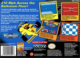 Box back cover for Micro Machines on the Nintendo SNES.
