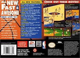 Box back cover for NBA Live '95 on the Nintendo SNES.