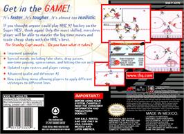 Box back cover for NHL '97 on the Nintendo SNES.