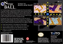 Box back cover for On the Ball on the Nintendo SNES.