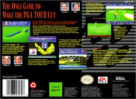 Box back cover for PGA Tour Golf on the Nintendo SNES.