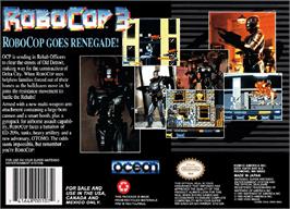 Box back cover for RoboCop 3 on the Nintendo SNES.