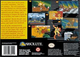 Box back cover for Space Ace on the Nintendo SNES.