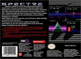 Box back cover for Spectre on the Nintendo SNES.