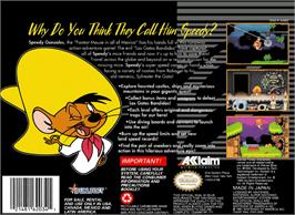 Box back cover for Speedy Gonzales in Los Gatos Bandidos on the Nintendo SNES.