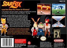 Box back cover for Star Fox: Super Weekend Competition on the Nintendo SNES.