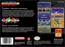 Box back cover for Super Scope 6 on the Nintendo SNES.