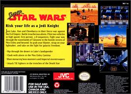 Box back cover for Super Star Wars: Return of the Jedi on the Nintendo SNES.