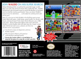 Box back cover for The Great Waldo Search on the Nintendo SNES.
