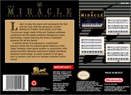 Box back cover for The Miracle Piano Teaching System on the Nintendo SNES.