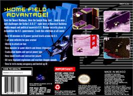 Box back cover for Urban Strike on the Nintendo SNES.