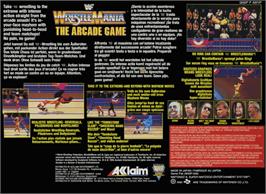 Box back cover for WWF Wrestlemania: The Arcade Game on the Nintendo SNES.
