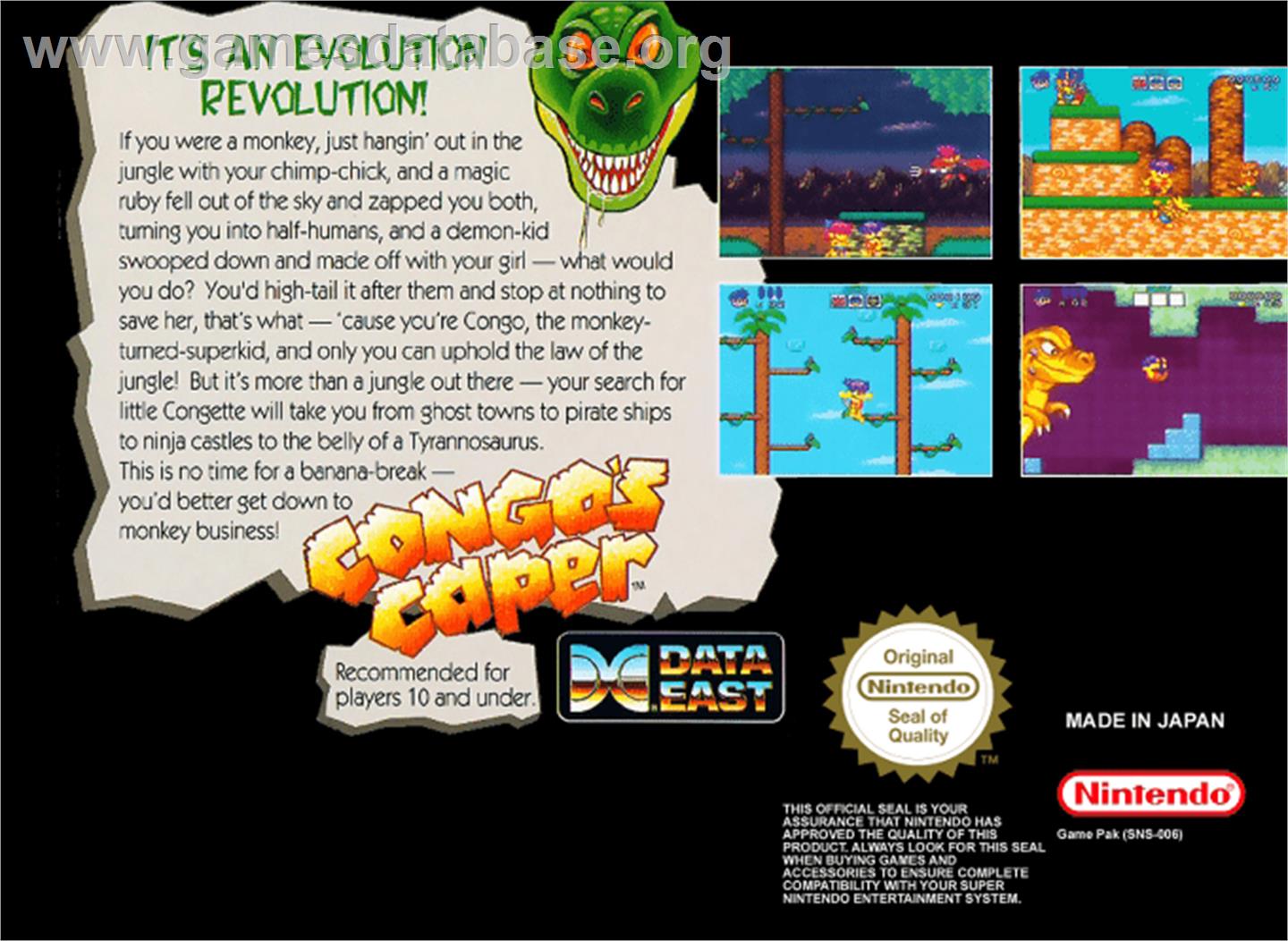 Congo's Caper - Nintendo SNES - Artwork - Box Back