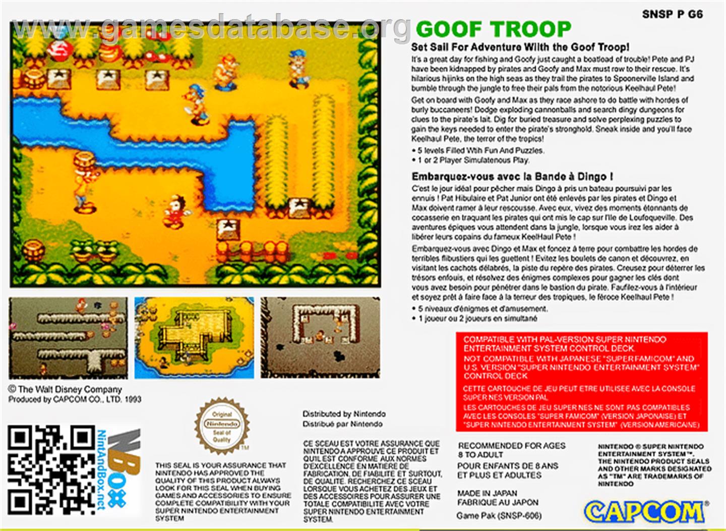 Goof Troop - Nintendo SNES - Artwork - Box Back