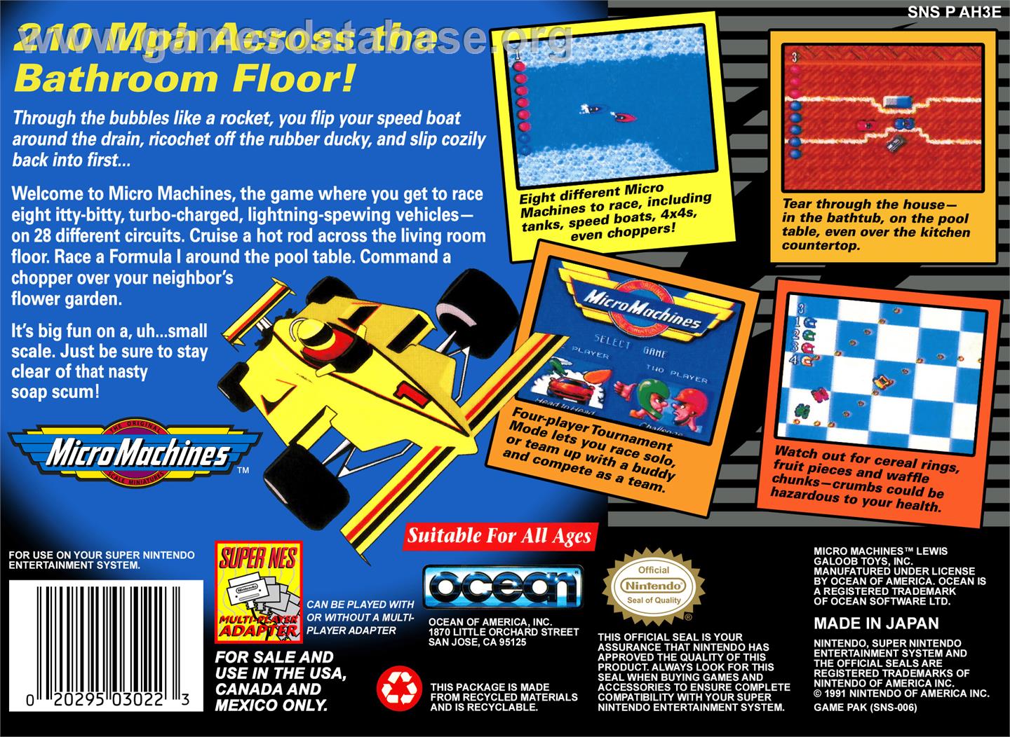 Micro Machines - Nintendo SNES - Artwork - Box Back