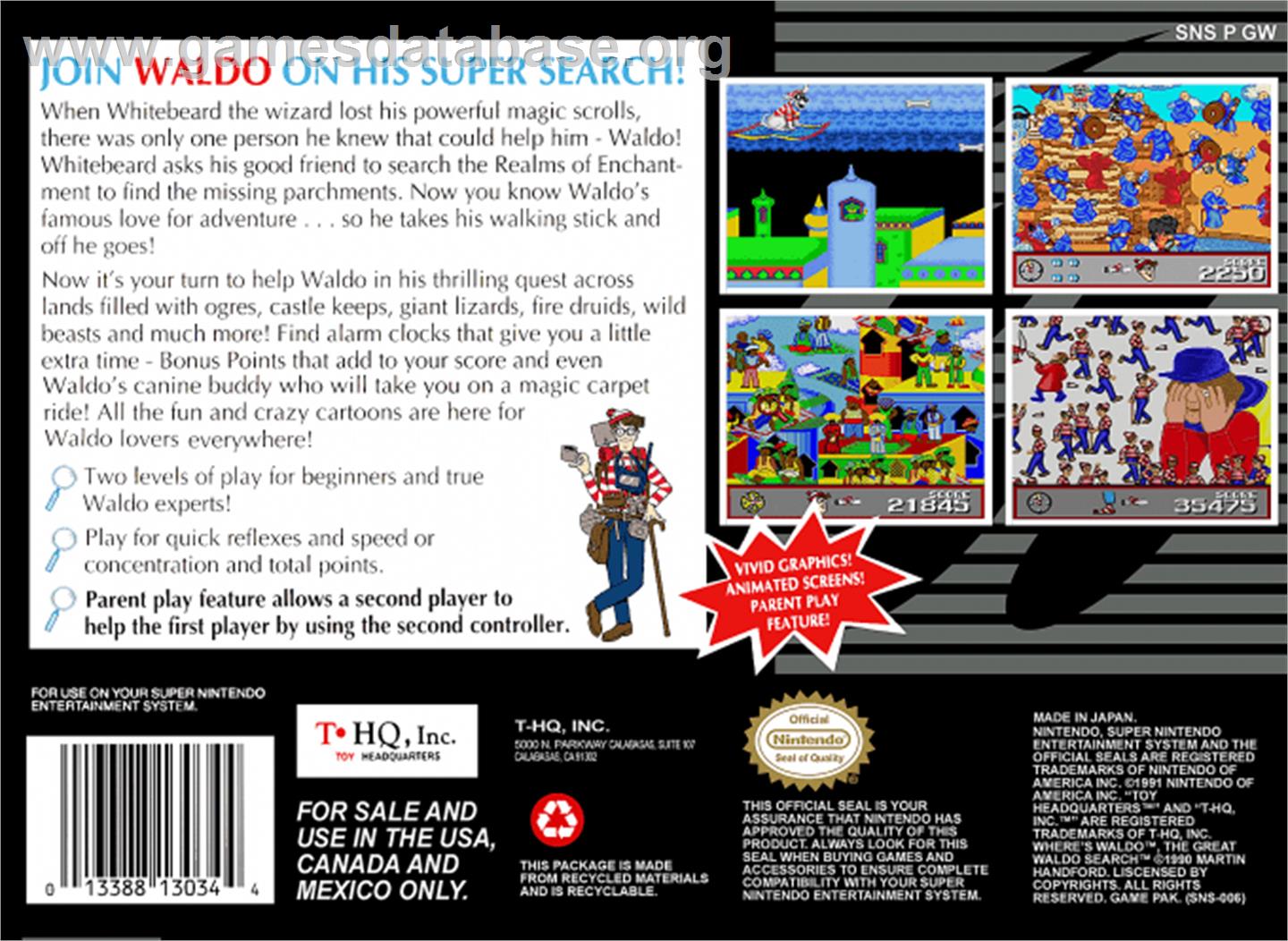 The Great Waldo Search - Nintendo SNES - Artwork - Box Back