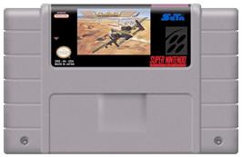 Cartridge artwork for A.S.P.: Air Strike Patrol on the Nintendo SNES.