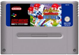 Cartridge artwork for All-American Championship Football on the Nintendo SNES.
