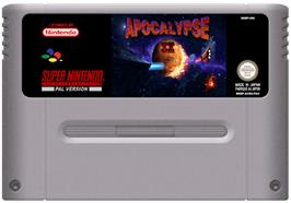 Cartridge artwork for Apocalypse II on the Nintendo SNES.