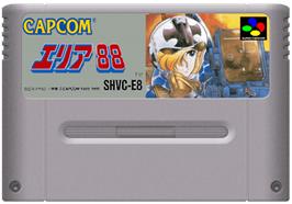 Cartridge artwork for Area 88 on the Nintendo SNES.