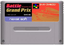 Cartridge artwork for Battle Grand Prix on the Nintendo SNES.