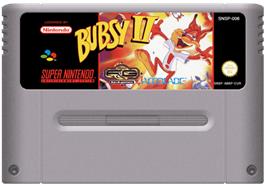 Cartridge artwork for Bubsy II on the Nintendo SNES.