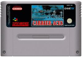 Cartridge artwork for Carrier Aces on the Nintendo SNES.