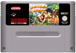 Cartridge artwork for Congo's Caper on the Nintendo SNES.